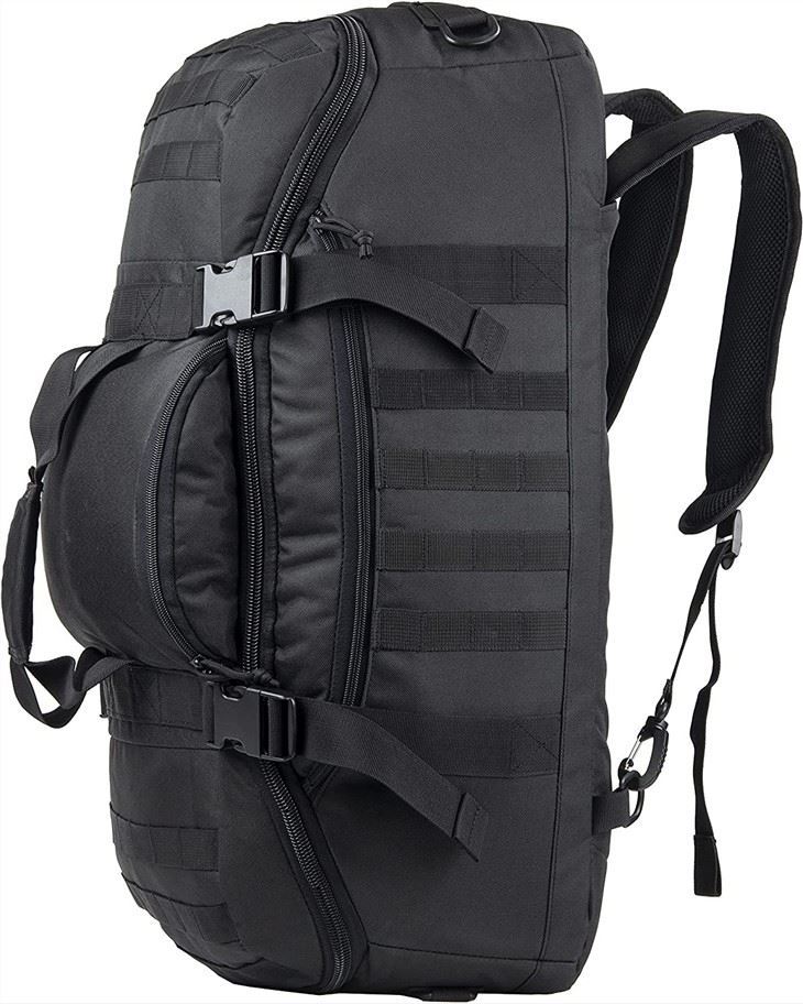 Multi-Functional Duffel Bag With Stowed Backpack Shoulder Straps